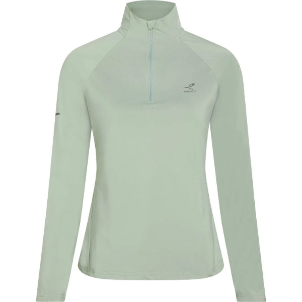 Energetics Carla Ii W L/S Running T-Shirt For Women, Green Smoke