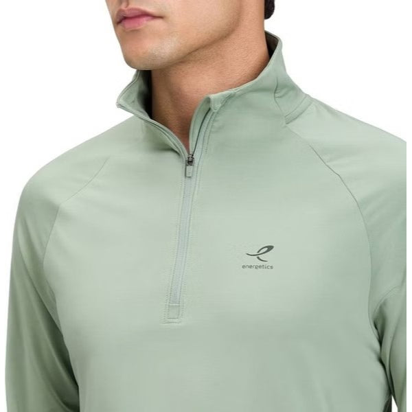 Energetics Carlo Ii M L/S Running T-Shirt For Men, Green Smoke