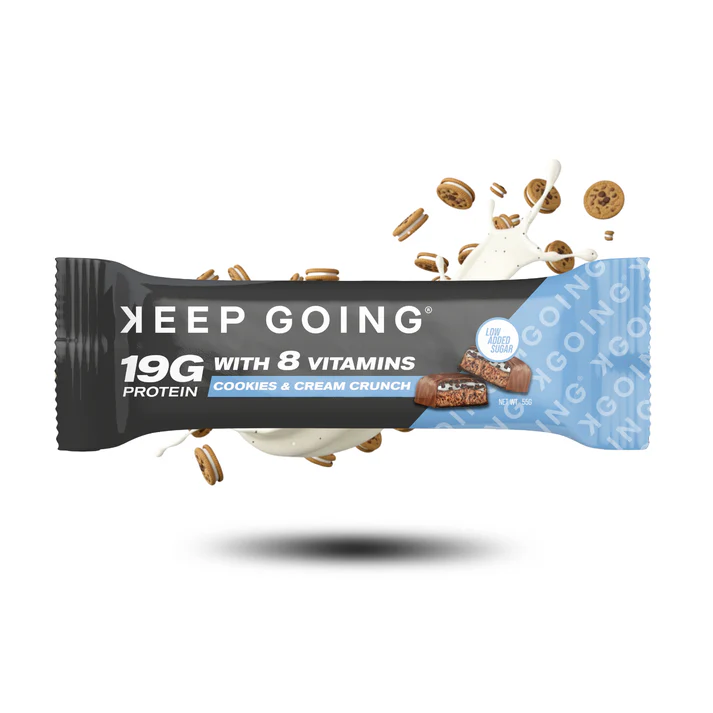 Keep Going Protein & Vitamin Bar Cookies & Cream Crunch