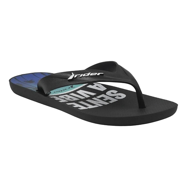 Rider Strike Praia Flip Flop For Men, Black&White&Green