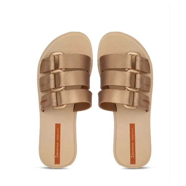 Ipanema Bold Flip Flop For Women, Beige&Gold
