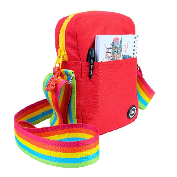 Cubs Cross Body Bag For Unisex, Dark Red