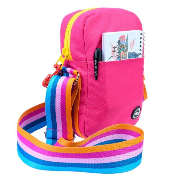 Cubs Cross Body Bag For Unisex, Fuchia&Yellow