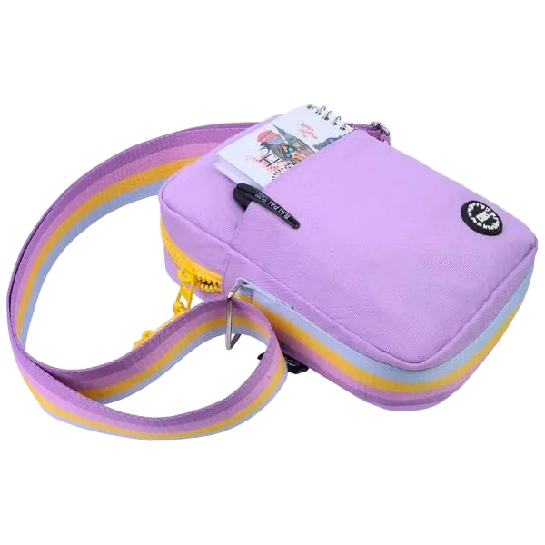 Cubs Cross Body Bag For Unisex, Lilac&Yellow