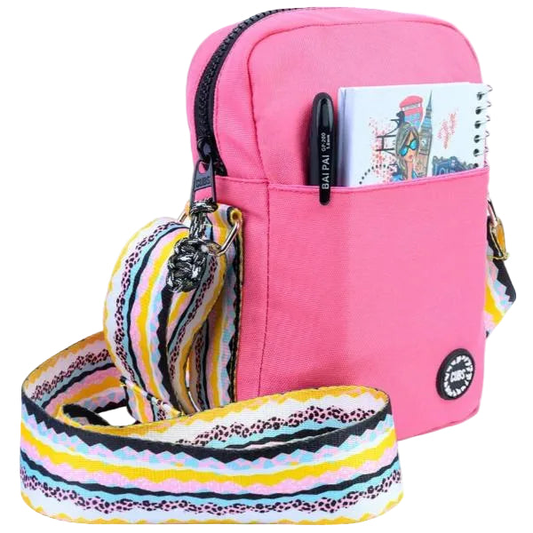 Cubs Cross Body Bag For Unisex, Pink&Black