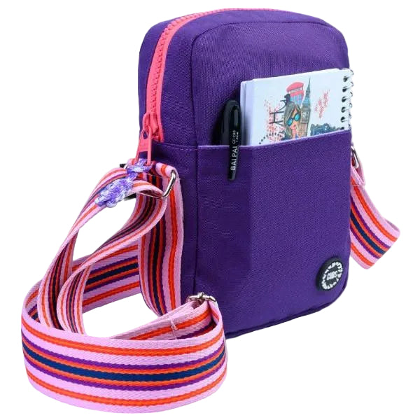 Cubs Cross Body Bag For Unisex, Purple&Fushia