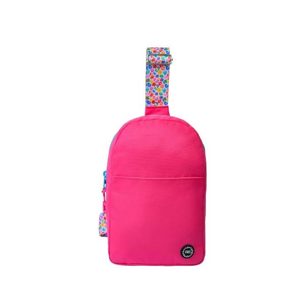 Cubs Sling 2 Front Pocket Cross Bag For Unisex, Hot Pink