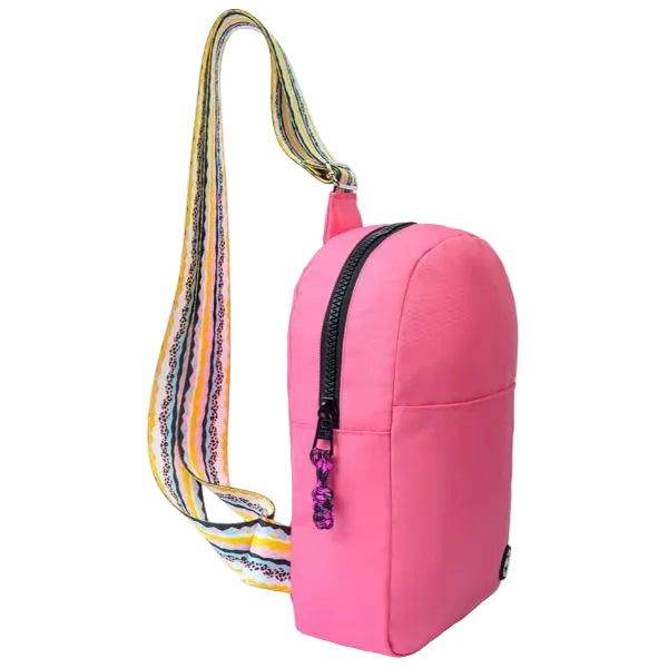 Cubs Sling 2 Front Pocket Cross Bag For Unisex, Pink&Black