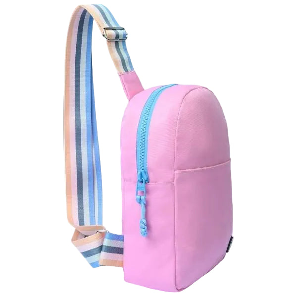 Cubs Sling 2 Front Pocket Cross Bag For Unisex, Light Pink