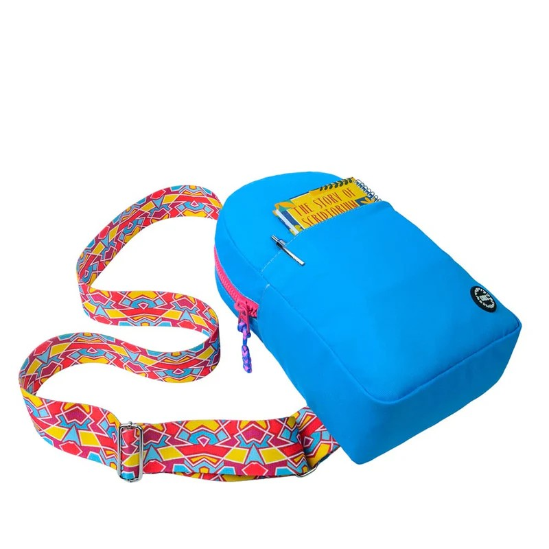 Cubs Sling 2 Front Pocket Cross Bag For Unisex, Blue&Fuchia