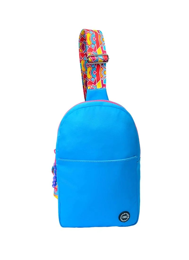 Cubs Sling 2 Front Pocket Cross Bag For Unisex, Blue&Fuchia