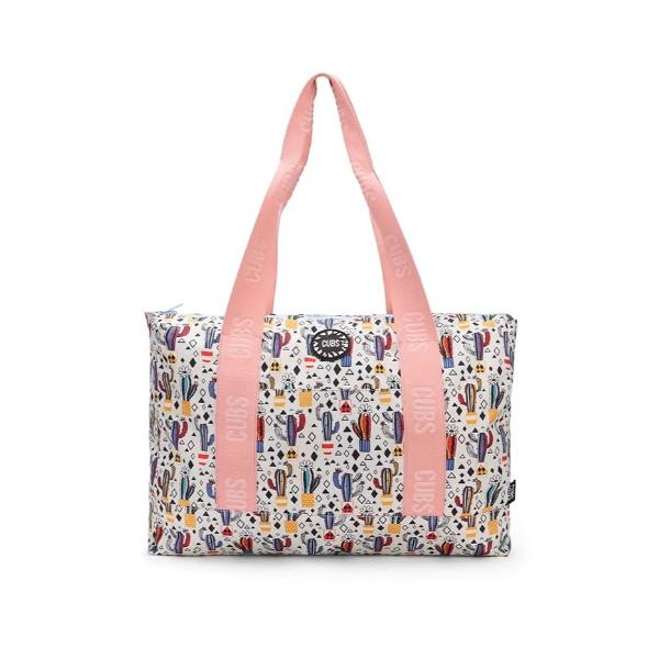 Cubs Pastel Colors And Cactus Double Face Tote Bag For Unisex