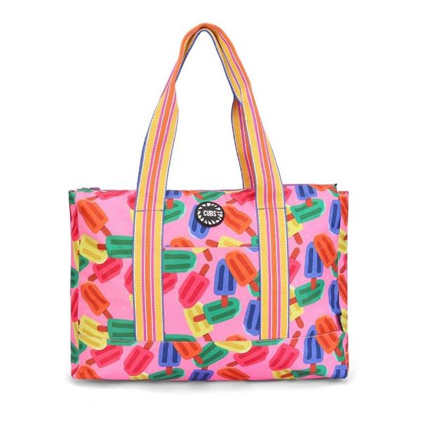 Cubs Purple Art And Ice-Cream Double Face Tote Bag For Unisex
