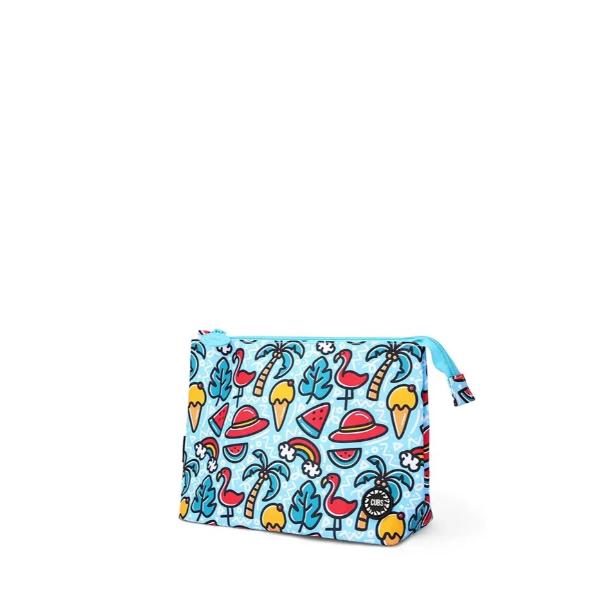 Cubs Baby Blue Flamingos Large Pouch For Unisex
