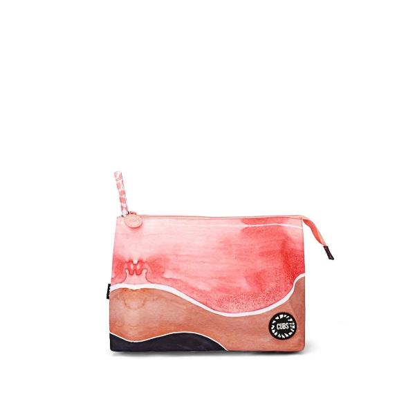 Cubs Brown Waves Large Pouch For Unisex