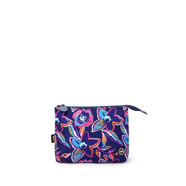 Cubs Navy Flowers Medium Pouch For Unisex