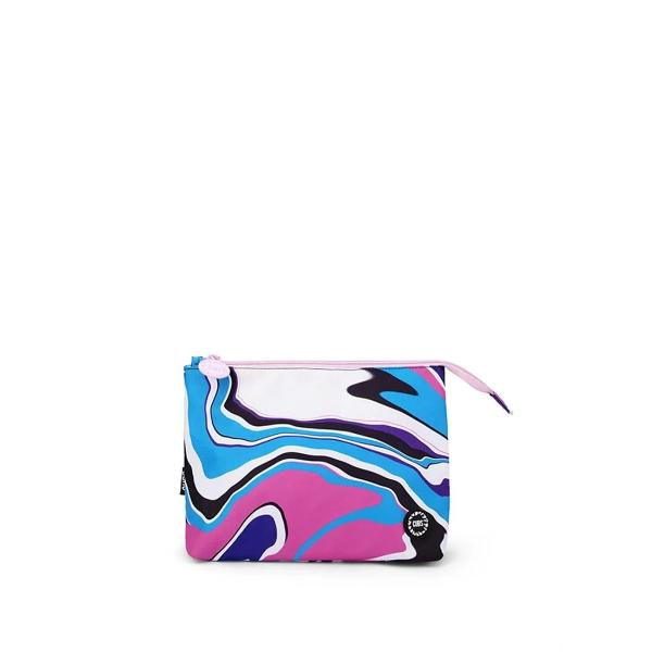 Cubs Pink And Turquoise Swirls Medium Pouch For Unisex