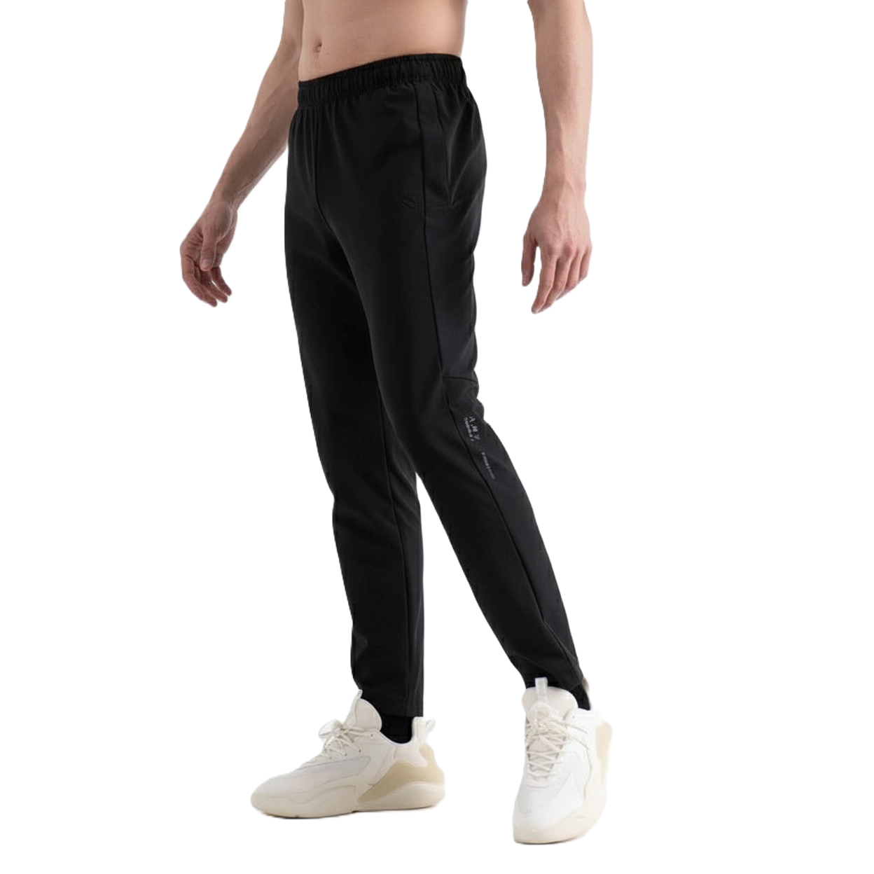 Anta Fitness Knit Track Pants For Men, Black