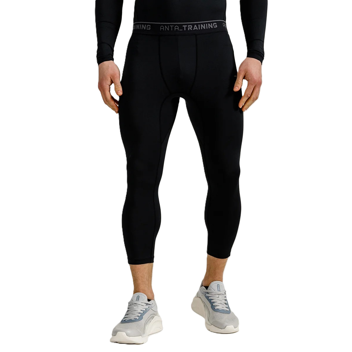 Anta Fitness Tight Pants For Men, Black