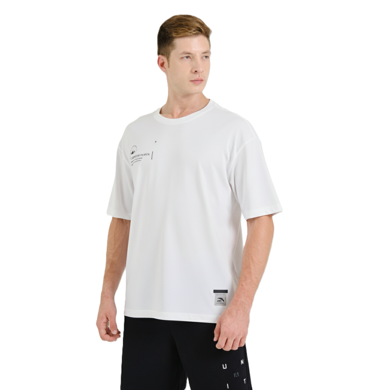 Anta Fitness Ss T-Shirt For Men, Cloud Grey