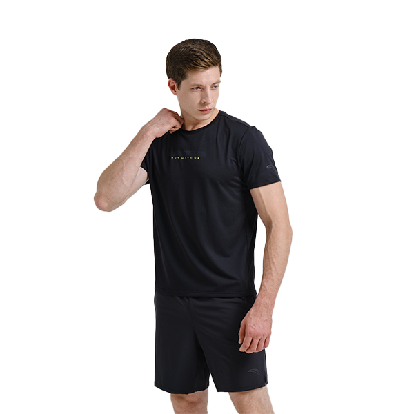 Anta Running Ss T-Shirt For Men, Black