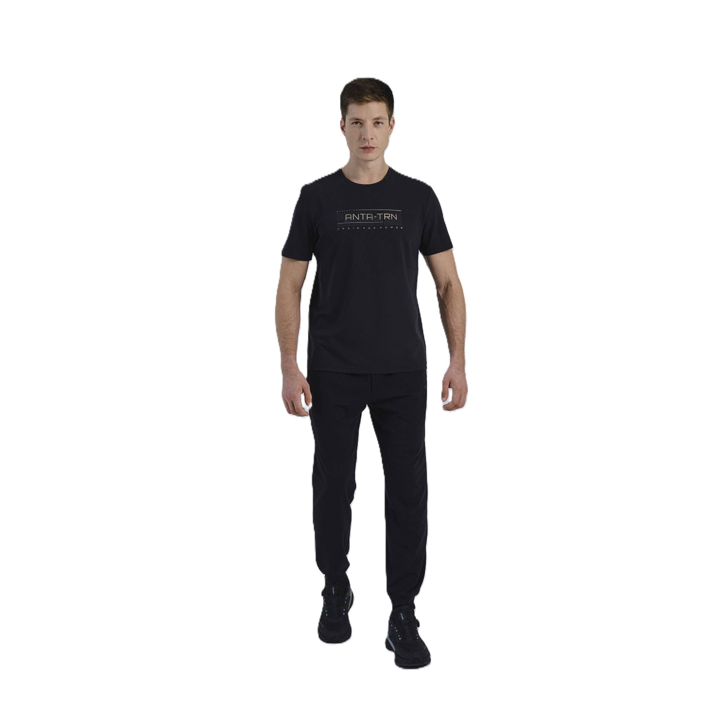 Anta Fitness Track Pants For Men, Black