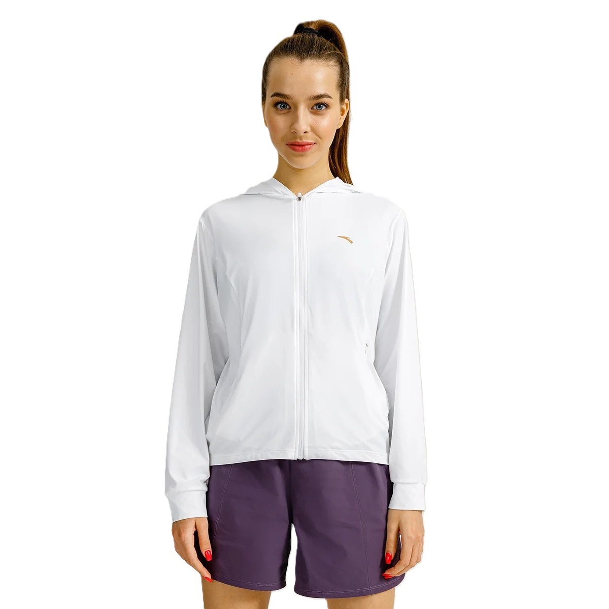 Anta Fitness Knit Track Top For Women, White