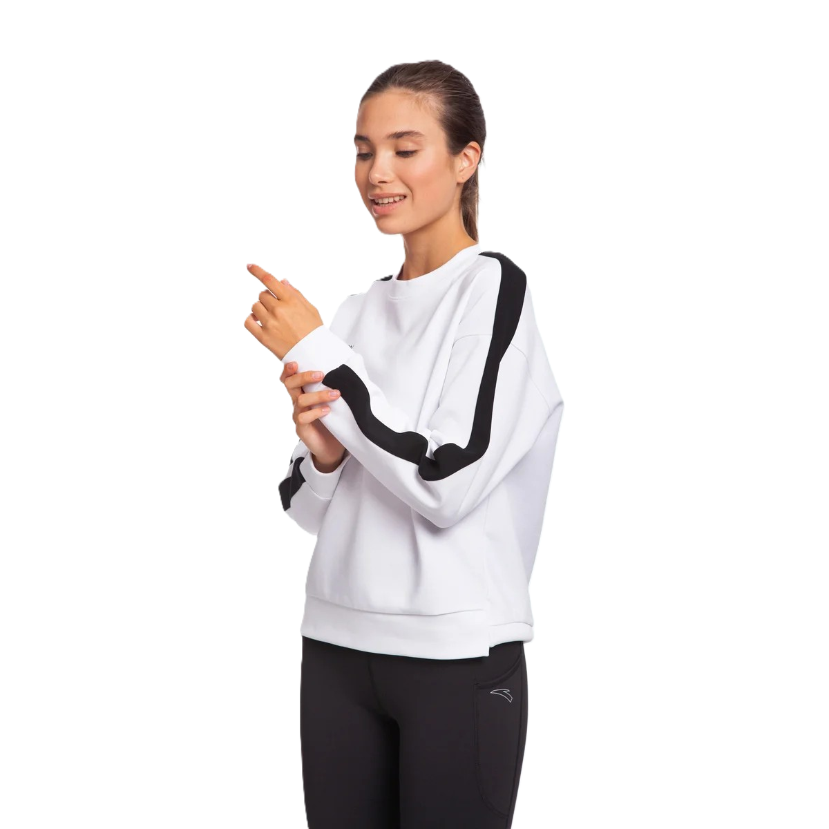 Anta Fitness Sweatshirt For Women, White