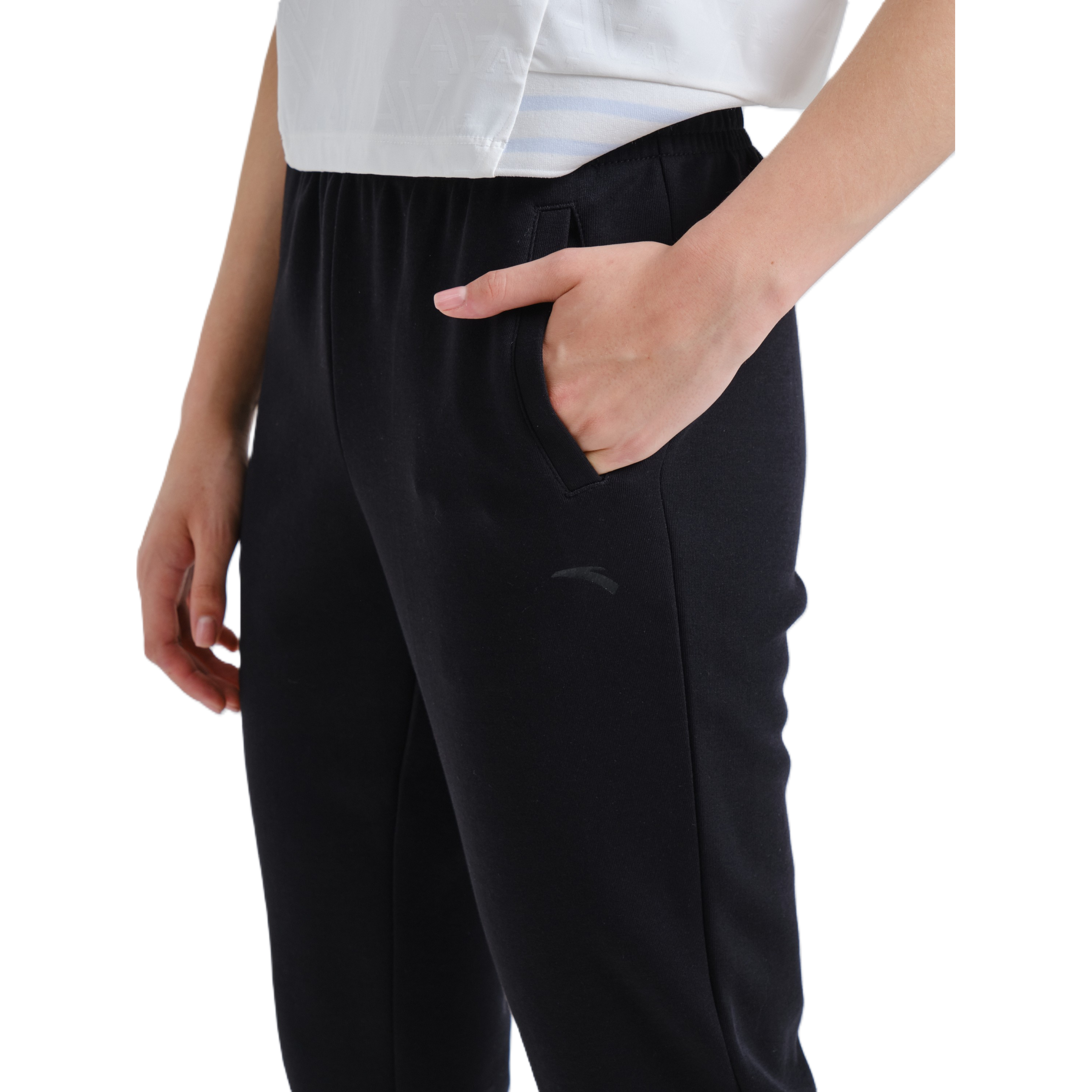 بنطال رياضي محبوك من أنتا فيتنس للنساء، أسود