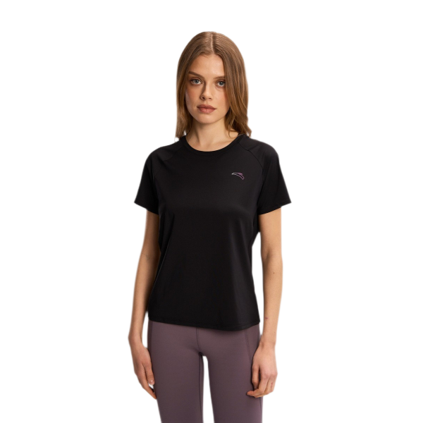 Anta Ss Running T-Shirt For Women, Black
