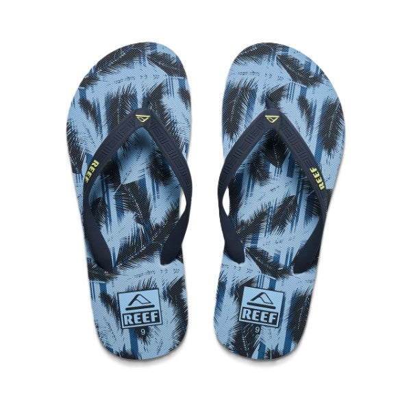 Reef Seaside Prints Flip Flops For Men, Blue Palm