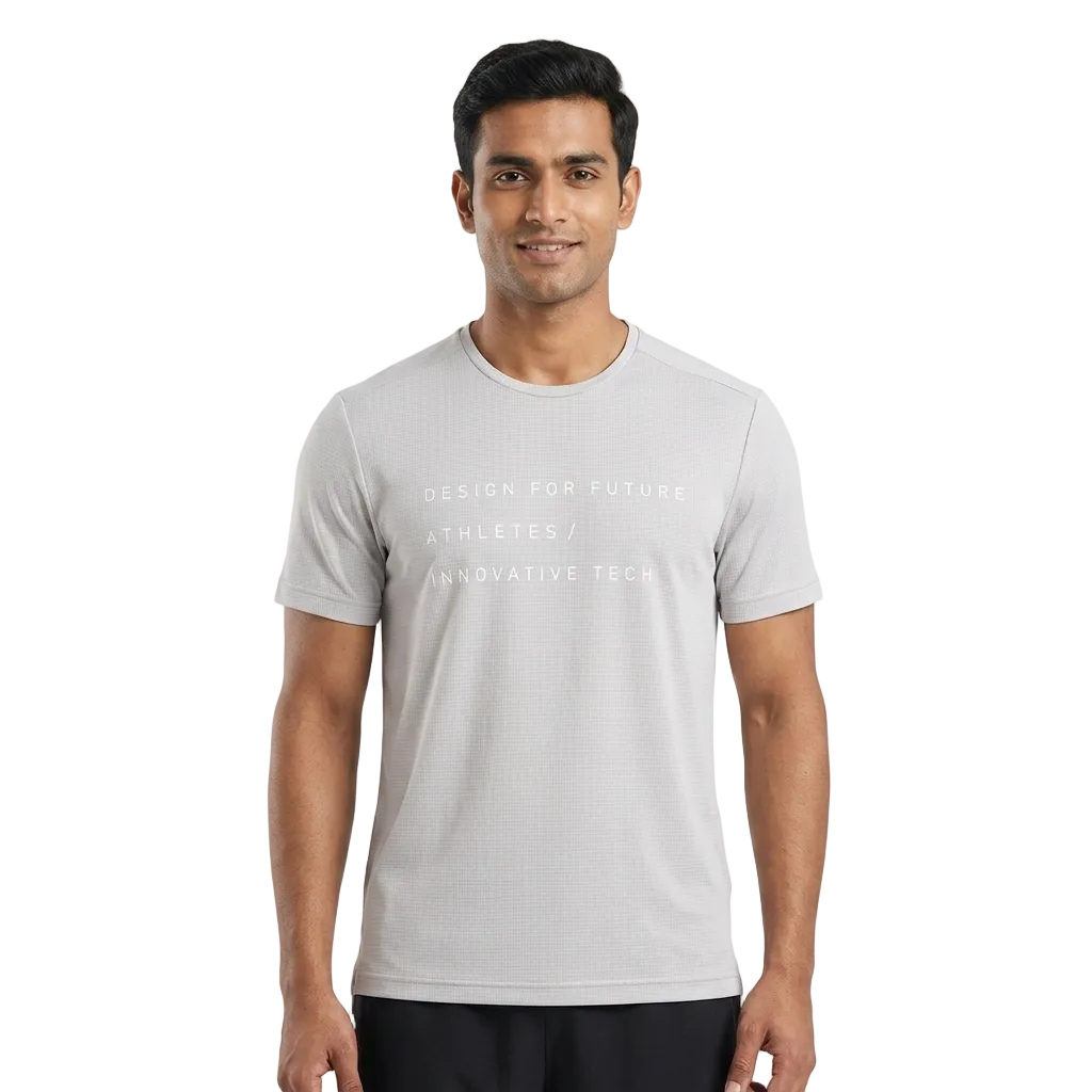 Trainetic Fitness T-Shirt For Men, Light Gray