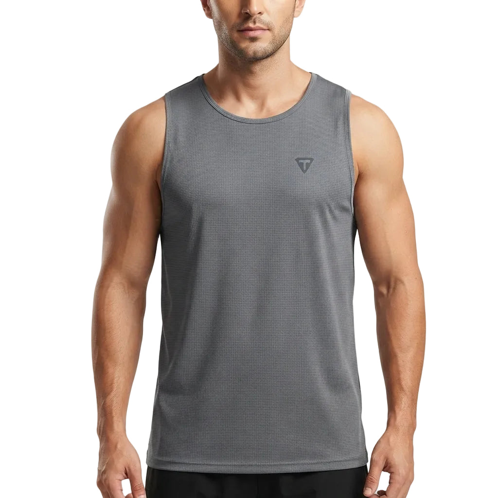 Trainetic Fitness Tank Top For Men, Dark Grey