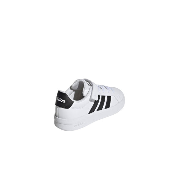 Adidas Grand Court 3.0 El C Lifestyle Shoes For Boys, White/Black