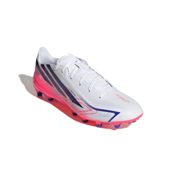 Adidas F50 Hyperfast League Ag Fg Shoes For Men, White And Purple