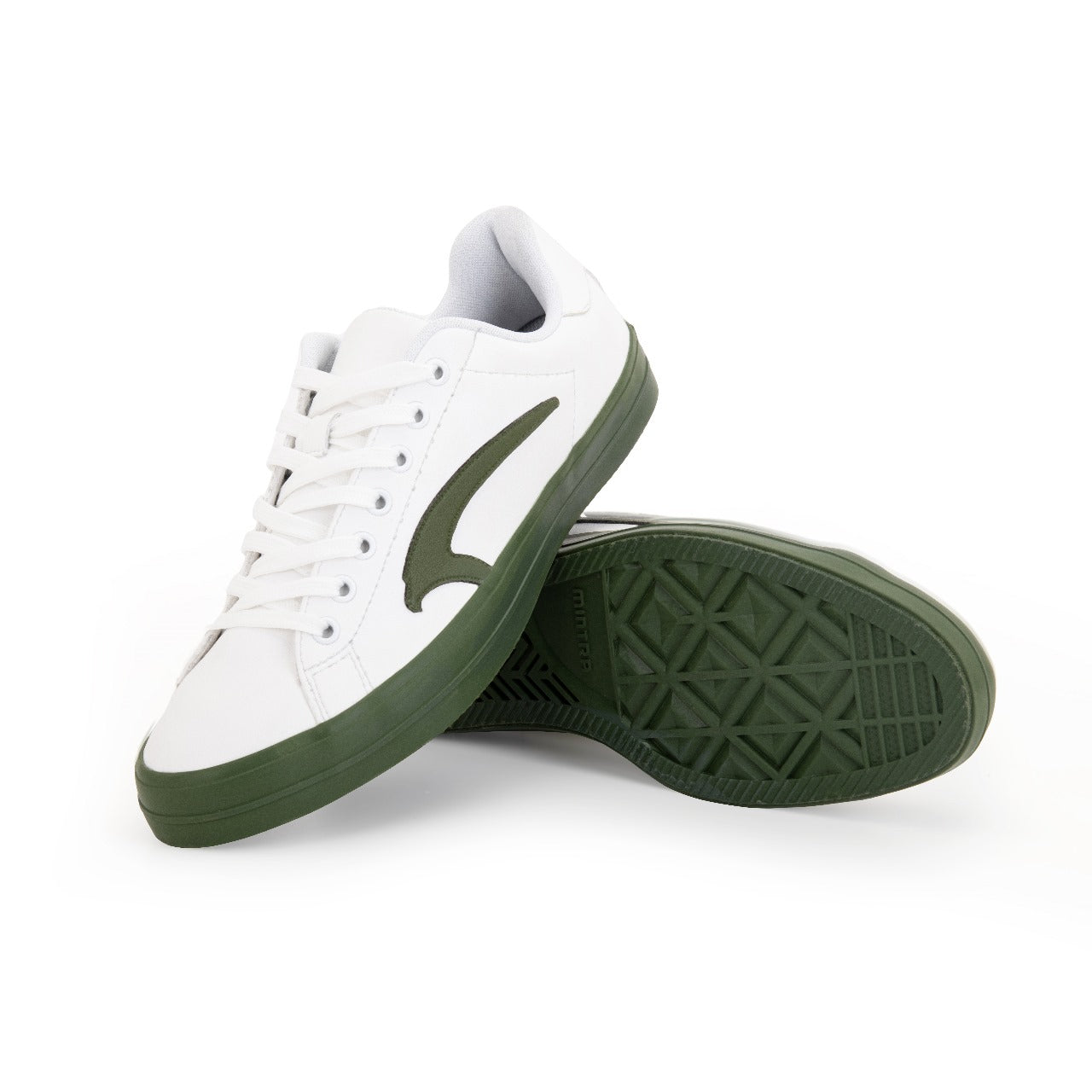 Mintra Urban Shoes For Men, White & Olive