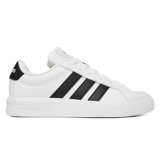 Adidas Grand Court 3.0 J Lifestyle Shoes For Boys, White & Black