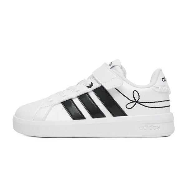 Adidas Grand Court 3.0 El C Lifestyle Shoes For Girls, Black&White