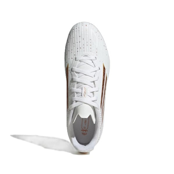 Adidas F50 League Fg/Mg J Fg Shoes For Boys, White&Gold