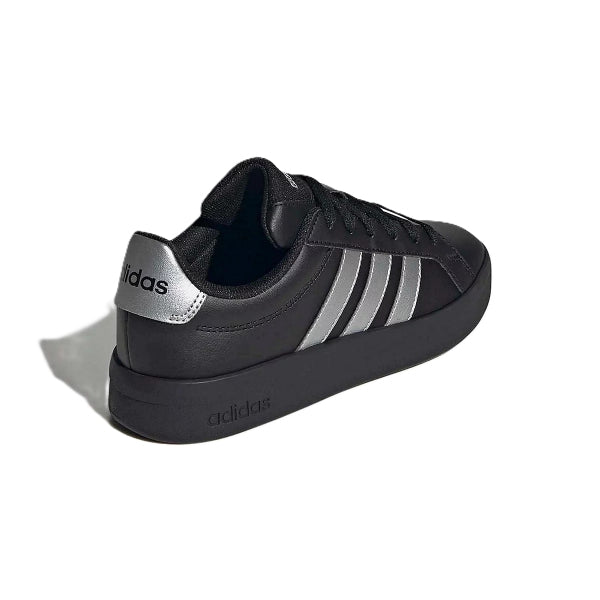 Adidas Grand Court 3.0 J Lifestyle Shoes For Boys, Black&Silver