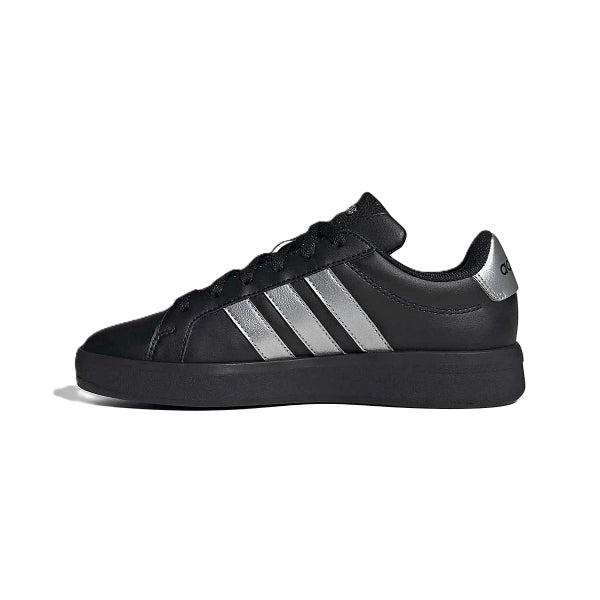 Adidas Grand Court 3.0 J Lifestyle Shoes For Boys, Black&Silver