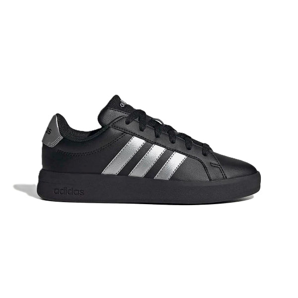 Adidas Grand Court 3.0 J Lifestyle Shoes For Boys, Black&Silver