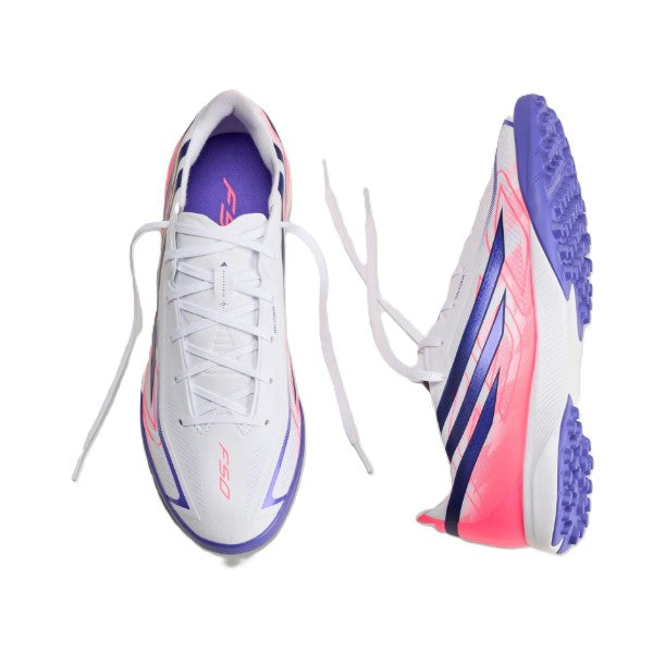 Adidas F50 Hyperfast League Tf Tartan Shoes For Men, White&Purple