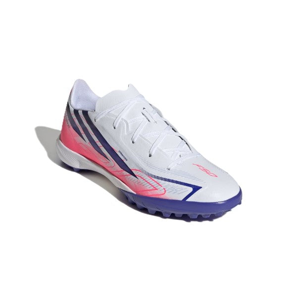 Adidas F50 Hyperfast League Tf J Tartan Shoes For Boys, White&Purple