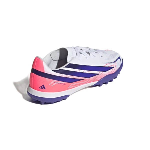 Adidas F50 Hyperfast Club Tf J Tartan Shoes For Boys, White&Purple