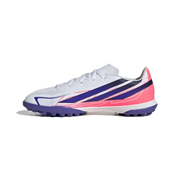 Adidas F50 Hyperfast Club Tf J Tartan Shoes For Boys, White&Purple