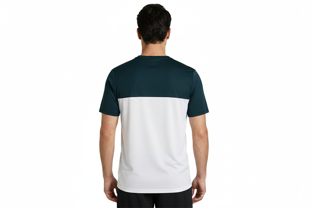 Trainetic Fitness Ss T-Shirt For Men, Teal Green&White