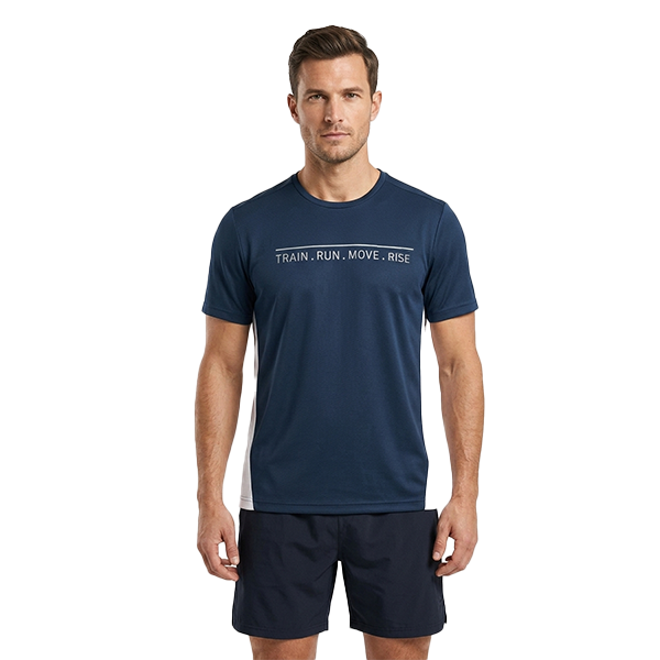 Trainetic Fitness Ss T-Shirt For Men, Teal Green&White