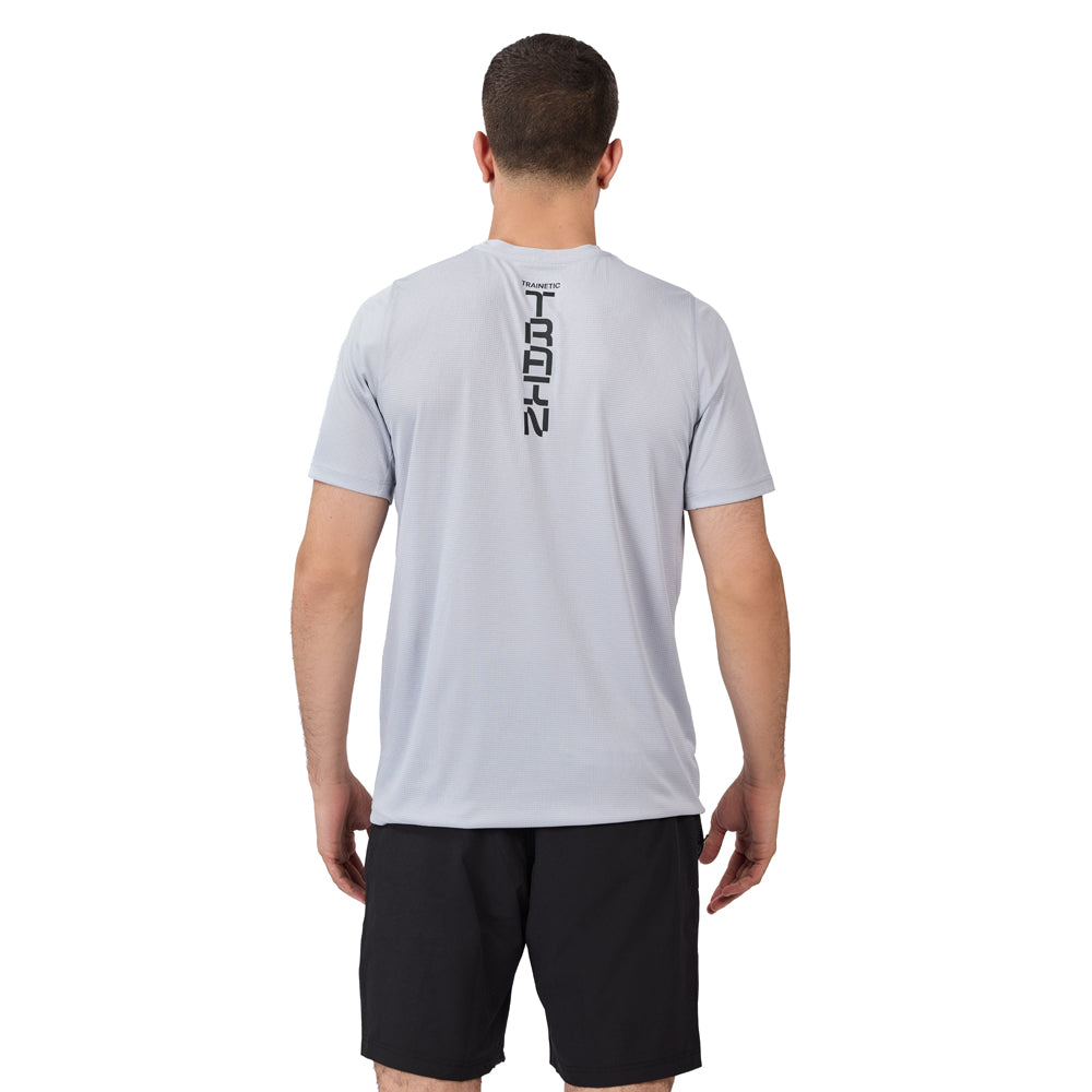 Trainetic Squares Fitness Short Sleeve T-Shirt For Men, Silver