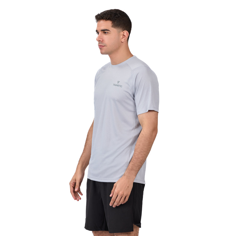 تيشيرت رياضي بأكمام قصيرة للرجال من تراينتيك سكويرز، فضي